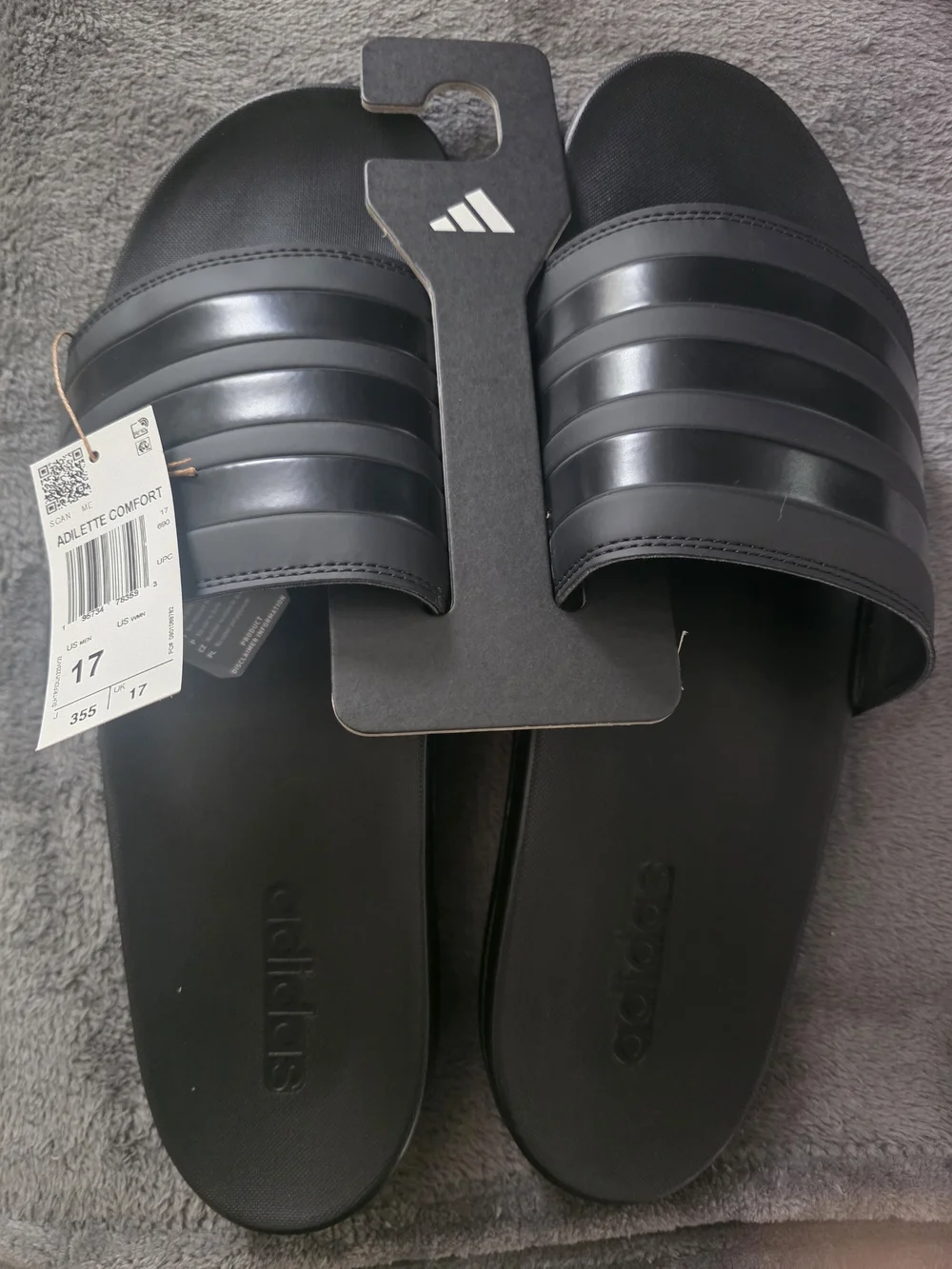 adidas Adilette Comfort Slides in Black